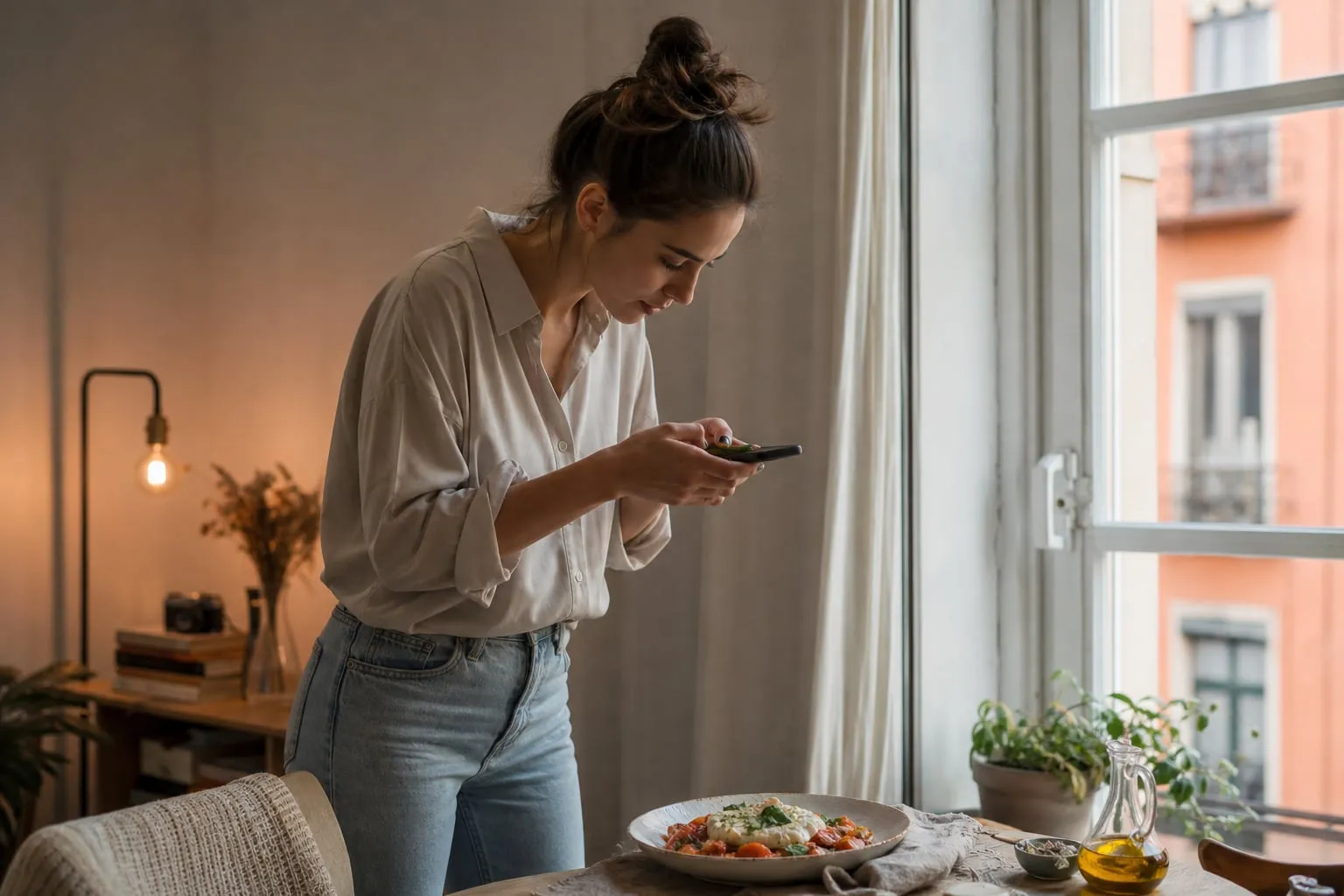 Como fotografar comida em casa com luz de janela natural