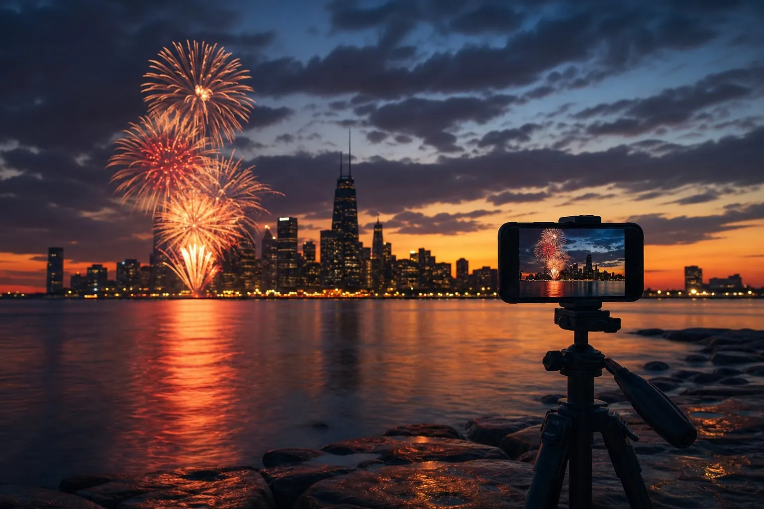 Como fotografar fogos de artifício com celular à noite